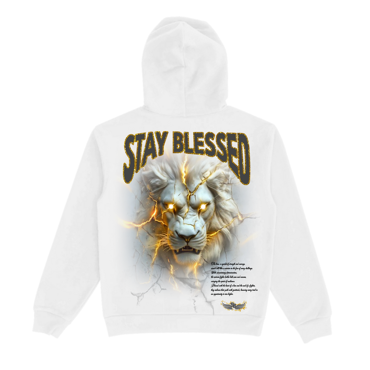 Stay Blessed King Of The Jungle Hoodie White