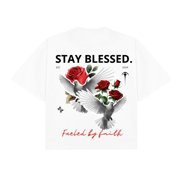 Stay Blessed Tranquil T-Shirt - White