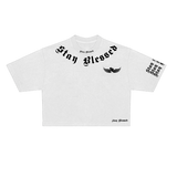 Stay Blessed Divine Details Oversized Crop White