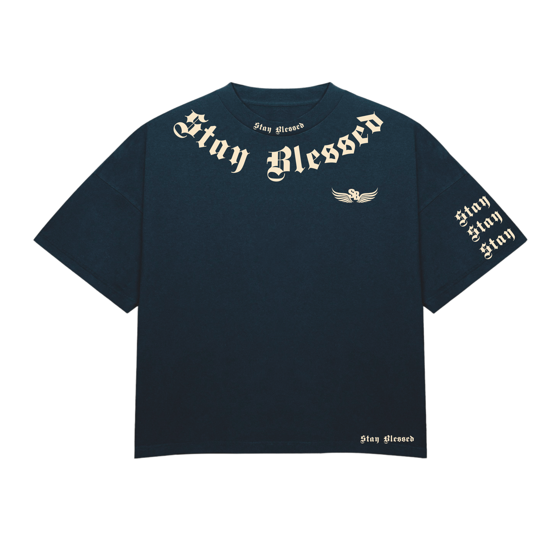 Stay Blessed - Divine Details T-Shirt - Blue