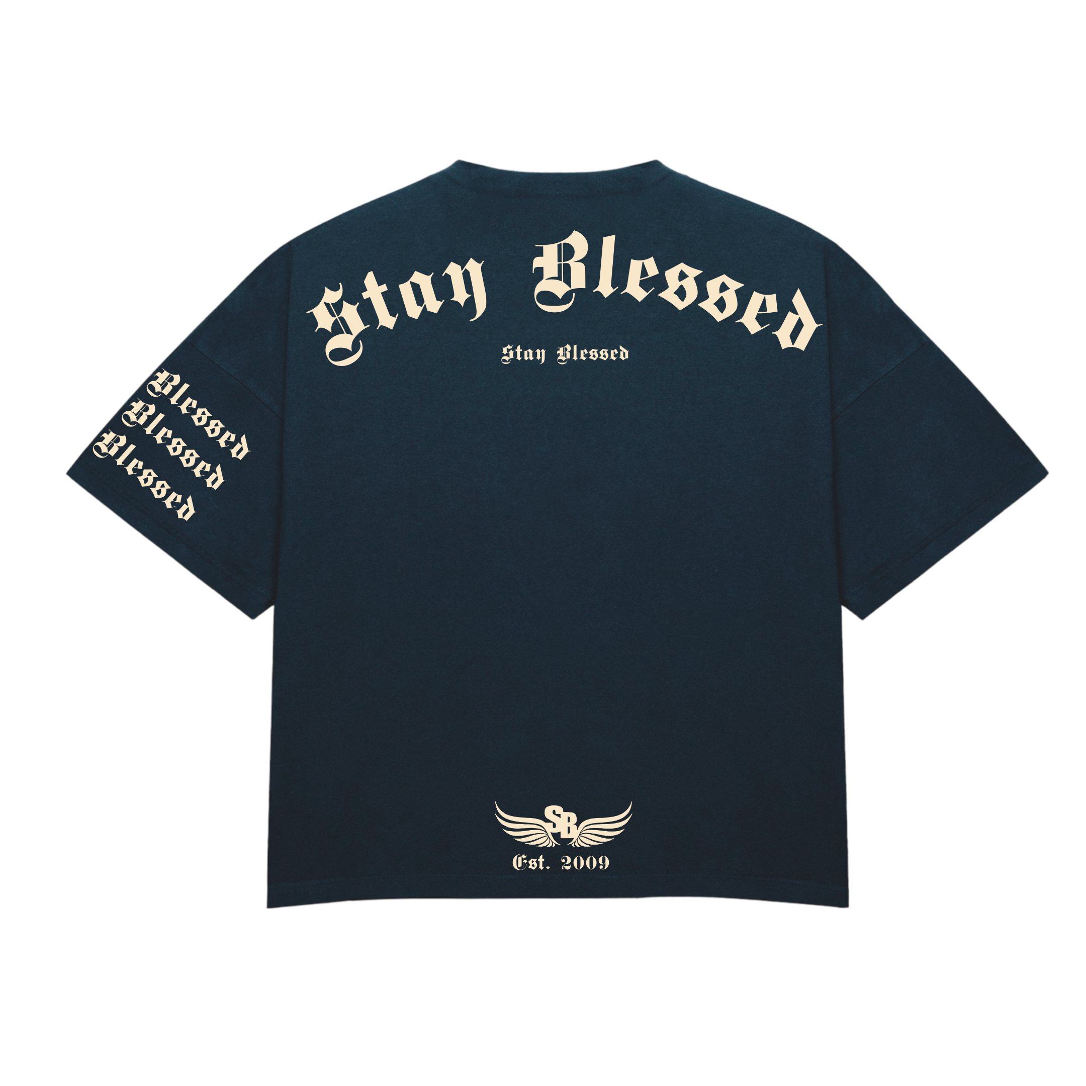 Stay Blessed - Divine Details T-Shirt - Blue