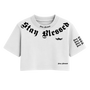 Stay Blessed Divine Details Oversized Crop White
