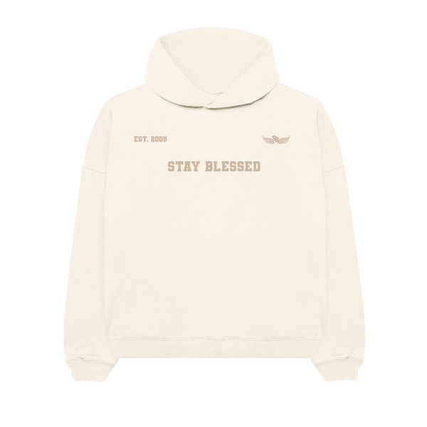 Stay Blessed Collectors Edition - University Tri Print Hoodie - Creme