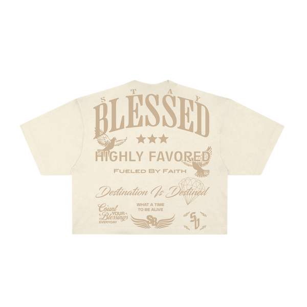 Stay Blessed Collectors Edition - Oversized Crop Top - Creme