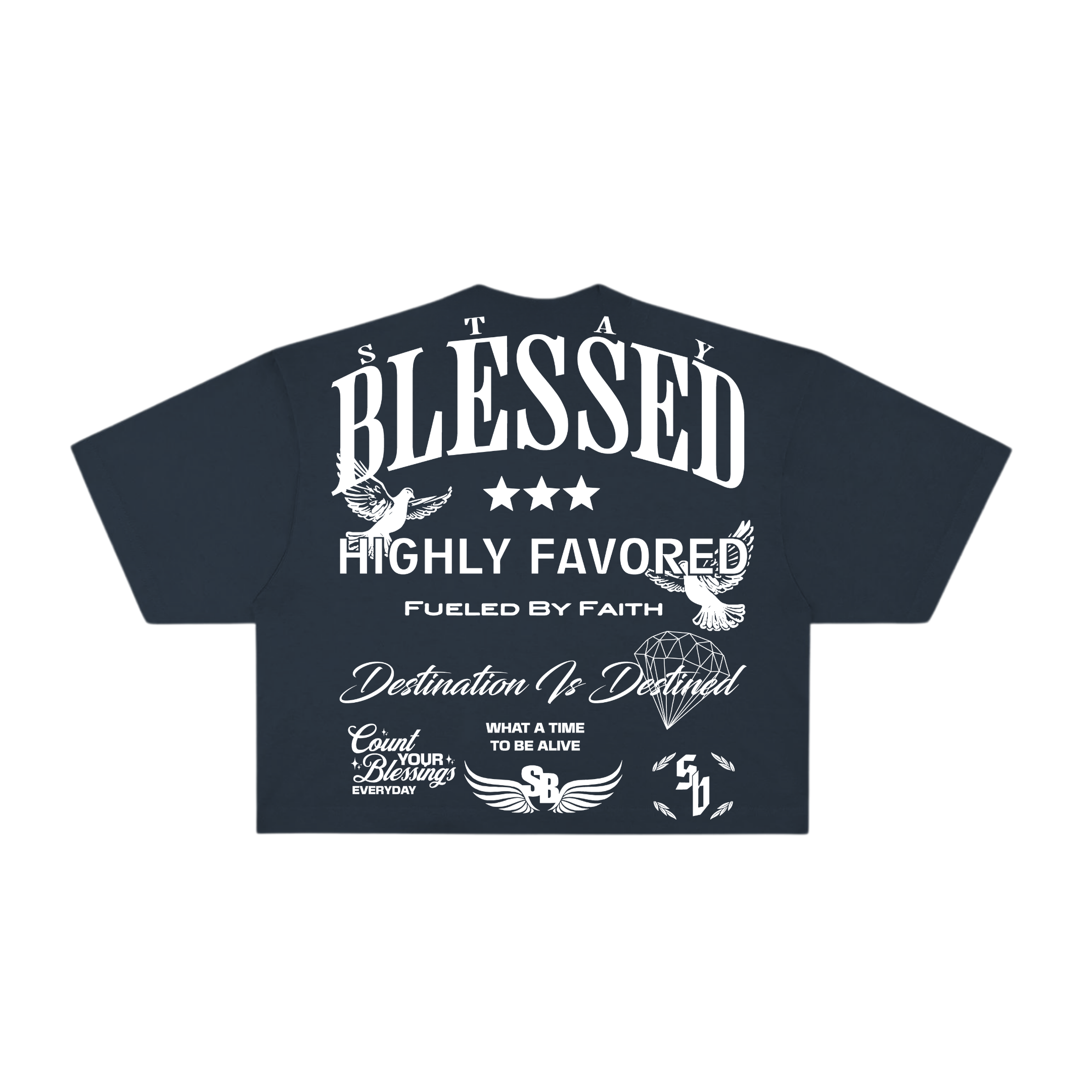 Stay Blessed Collectors Edition - Oversized Crop Top - Creme