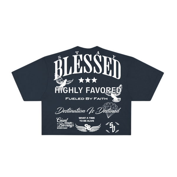 Stay Blessed Collectors Edition - Oversized Crop Top - Creme