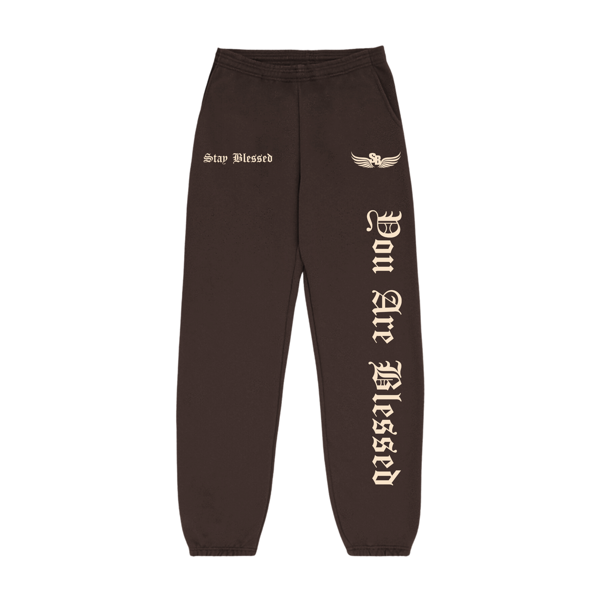 Stay Blessed - You Are Blessed Sweats - Brown
