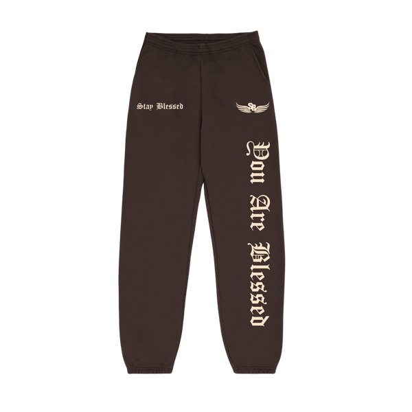 Stay Blessed - You Are Blessed Sweats - Brown