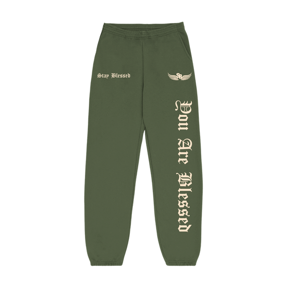 Stay Blessed - You Are Blessed Sweats - Army Green