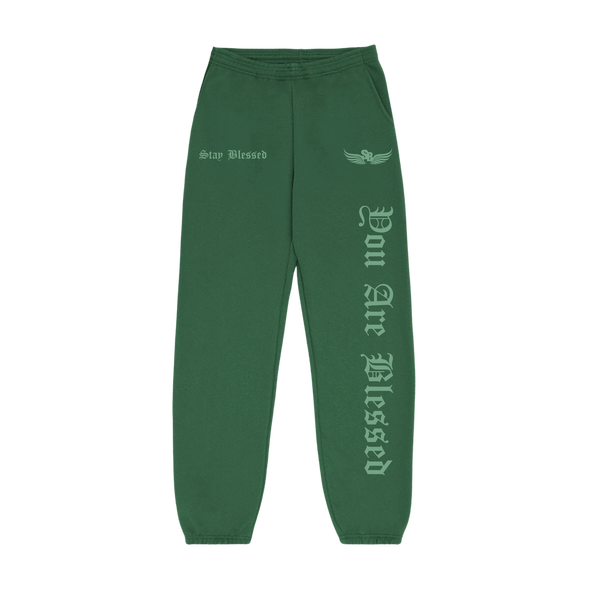Stay Blessed - You Are Blessed Sweats - Army Green