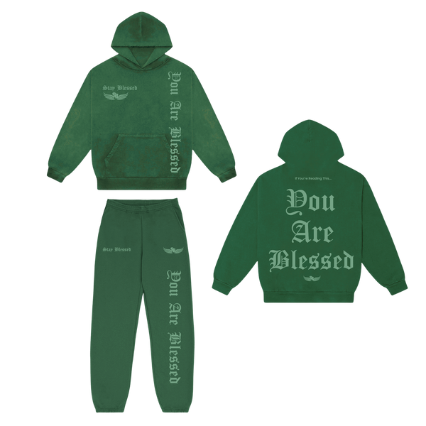 Stay Blessed - You Are Blessed Hoodie Set - Black