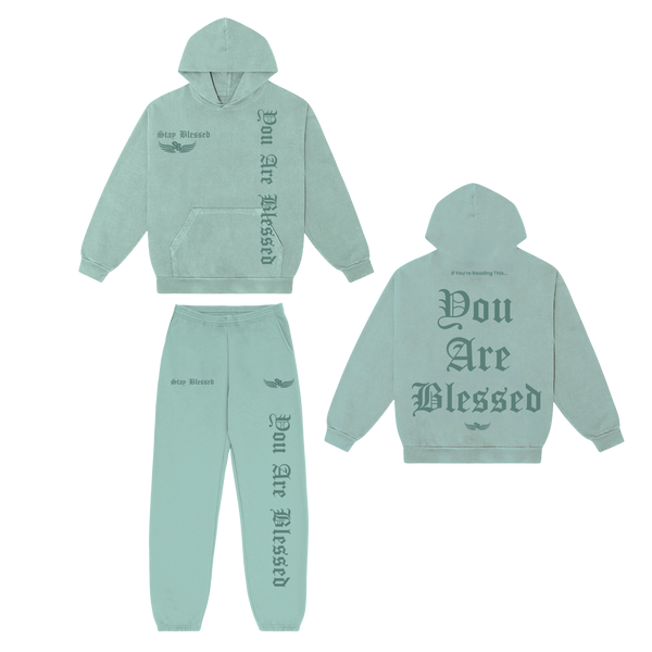 Stay Blessed - You Are Blessed Hoodie Set - Black
