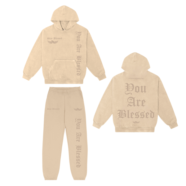 Stay Blessed - You Are Blessed Hoodie Set - Black